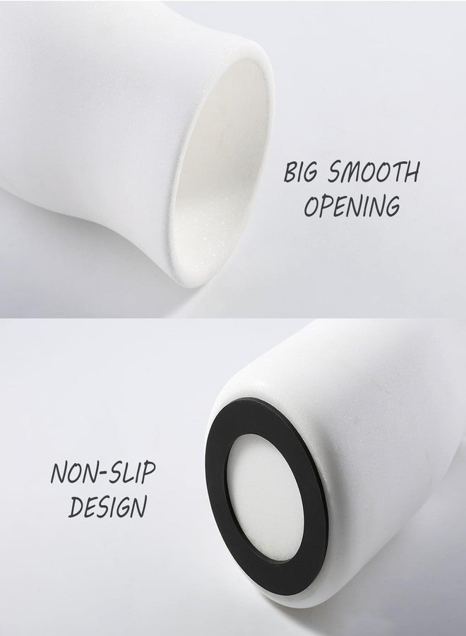 BCS White Marble Vase for Flowers, 8.66" Minimalist Modern Frosted Flower Vase for Home Decor, Decorative Vases for Centerpieces, Living Room, Dining Table, Office, Boho Farmhouse Decor - Image 4